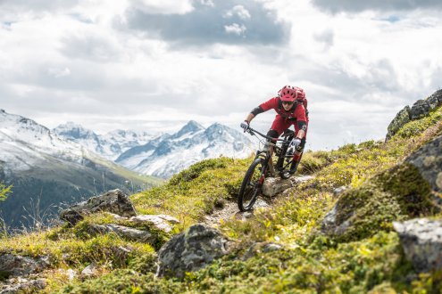 Město Davos s bike možnostmi (© Destination Davos Klosters / Christian Egelmair)